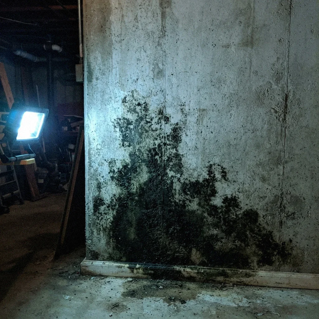 Professional mold removal technician treating a home foundation in San Diego, CA